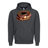 Smoke chocolate donut with candies Zipper Hoodie - AdoDesignShop
