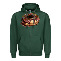 Sports Green chocolate donut with candies Zipper Hoodie - AdoDesignShop