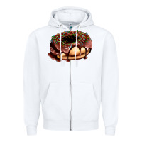 White chocolate donut with candies Zipper Hoodie - AdoDesignShop