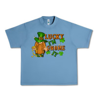 Pebble Blue lucky i'm gnome it St. Patricks Day Urban Heavy Tee - FaDigitalArtStudio