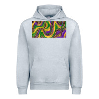 Heather Grey Mardi gras colors with leopard Urban Hoodie - RanaPortraitStore