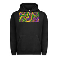 Pigment Black Mardi gras colors with leopard Urban Hoodie - RanaPortraitStore