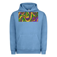 Pigment Pebble Blue Mardi gras colors with leopard Urban Hoodie - RanaPortraitStore