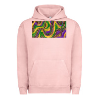 Pigment Salmon Mardi gras colors with leopard Urban Hoodie - RanaPortraitStore