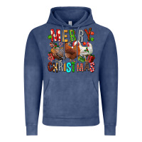 Vintage Denim Merry christmas chickens Vintage Hoodie - FaDigitalArtStudio