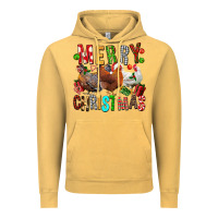 Vintage Mustard Merry christmas chickens Vintage Hoodie - FaDigitalArtStudio