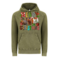 Vintage Olive Merry christmas chickens Vintage Hoodie - FaDigitalArtStudio