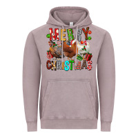 Vintage Zinc Merry christmas chickens Vintage Hoodie - FaDigitalArtStudio