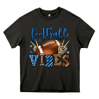 Asphalt Football vibes blue and grey team color Heavy Core Tee - HowdyJamesFarm