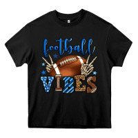 Black Football vibes blue and grey team color Heavy Core Tee - HowdyJamesFarm