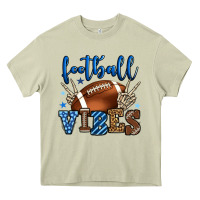 Mossy Football vibes blue and grey team color Heavy Core Tee - HowdyJamesFarm