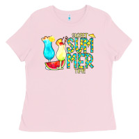 Bubblegum Pink sweet summer time turquoise yellow Ladies Tee - CowCowDesign