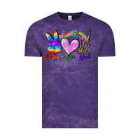 Cloud Purple Peace love rock Vintage Tee - FaDigitalArtStudio