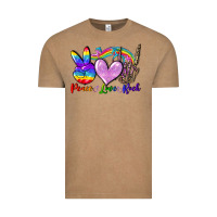 Vintage Coffee Peace love rock Vintage Tee - FaDigitalArtStudio