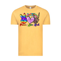 Vintage Mustard Peace love rock Vintage Tee - FaDigitalArtStudio