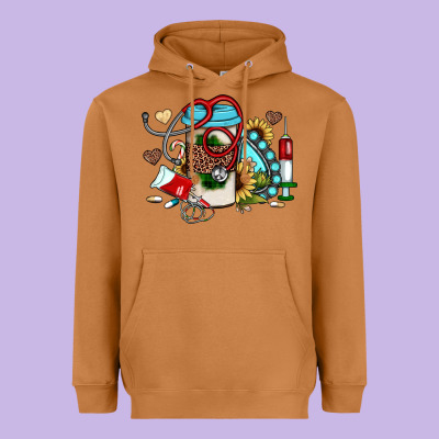 Christmas Sunflower Gemstone Nurse Heavyweight Hoodie Designed By Jahusdesignshop