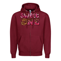 Burgundy sweet one donut Zipper Hoodie - AdoDesignShop