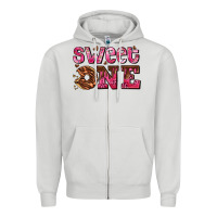 Dove Grey sweet one donut Zipper Hoodie - AdoDesignShop