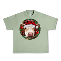 Oil Green Hereford Cow Christmas Urban Heavy Tee - RanaPortraitStore