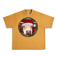Peanut Butter Hereford Cow Christmas Urban Heavy Tee - RanaPortraitStore