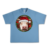Pebble Blue Hereford Cow Christmas Urban Heavy Tee - RanaPortraitStore