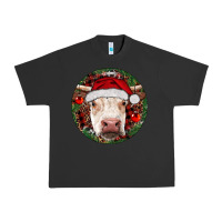 Pigment Black Hereford Cow Christmas Urban Heavy Tee - RanaPortraitStore