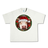 Pistachio Hereford Cow Christmas Urban Heavy Tee - RanaPortraitStore