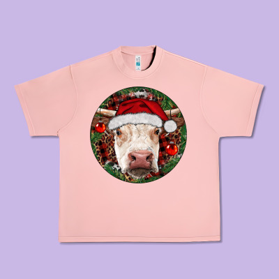 Hereford Cow Christmas Urban Heavy Tee Designed By Ranaportraitstore