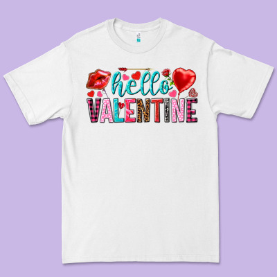 Hello Valentine Premium Tee Designed By Howdyjamesfarm
