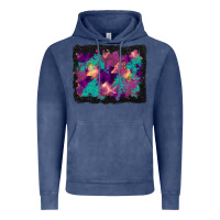 Vintage Denim halloween trees and turquoise glitter background Vintage Hoodie - BundleAndBundleShop
