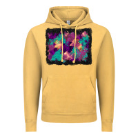 Vintage Mustard halloween trees and turquoise glitter background Vintage Hoodie - BundleAndBundleShop