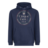 Navy cinque terre italia gift for italian mediterranean travelers t shirt Heavyweight Hoodie - baoMotion