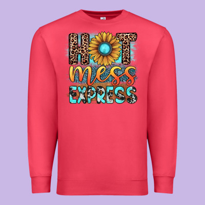 Hot Mess Express Premium Sweatshirt Designed By Jahusdesignshop