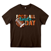 Chocolate Brown Football kinda day Heavy Core Tee - HowdyJamesFarm