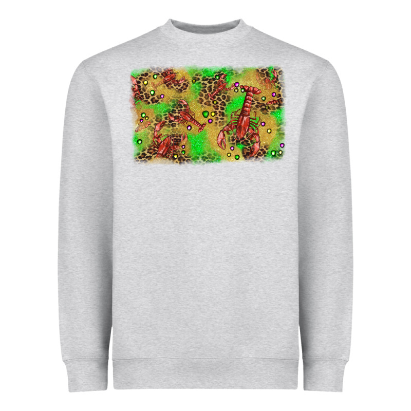 Mardi Gras Crawfish And Glitter Background Heavyweight Sweatshirt by AdoDesignShop | Teevron