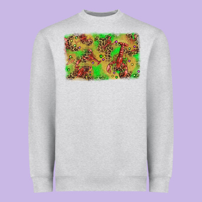 Mardi Gras Crawfish And Glitter Background Heavyweight Sweatshirt Designed By Adodesignshop