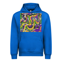 Cobalt mardi gras cowhide Urban Hoodie - RanaPortraitStore