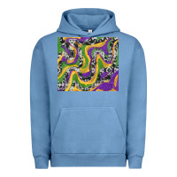 Pigment Pebble Blue mardi gras cowhide Urban Hoodie - RanaPortraitStore