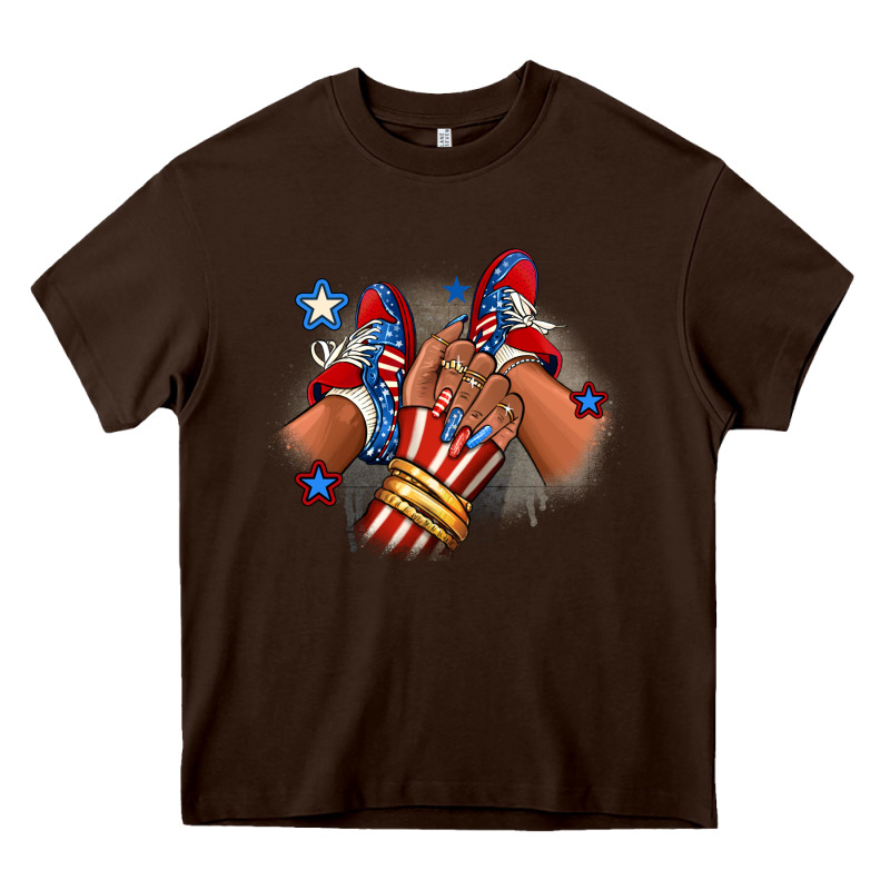 America Afro Girl Sneakers Heavy Core Tee by RanaPortraitStore | Teevron