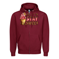 Burgundy stay sweet Zipper Hoodie - AdoDesignShop