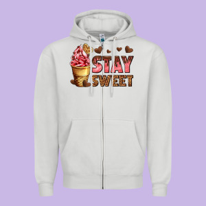 Stay Sweet Zipper Hoodie Designed By Adodesignshop