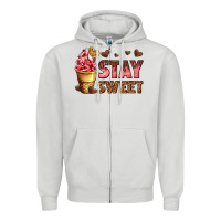 Dove Grey stay sweet Zipper Hoodie - AdoDesignShop