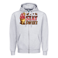 Heather Grey stay sweet Zipper Hoodie - AdoDesignShop