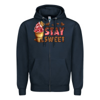Navy stay sweet Zipper Hoodie - AdoDesignShop
