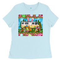 Baby Blue Easter Day camping Ladies Tee - OliviaCreatesArt