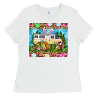 White Easter Day camping Ladies Tee - OliviaCreatesArt