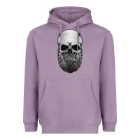 Lavender creepy bald and bearded skull for halloween & skeletons fans t shirt Heavyweight Hoodie - baoMotion