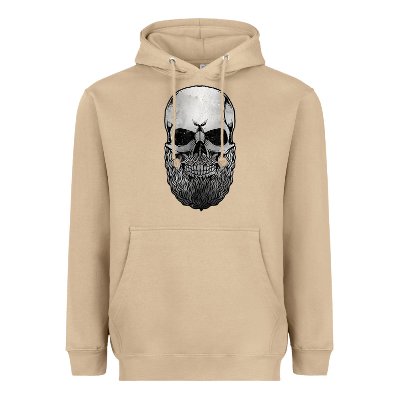 Creepy Bald And Bearded Skull For Halloween & Skeletons Fans T Shirt Heavyweight Hoodie by baoMotion | Teevron