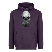 Plum creepy bald and bearded skull for halloween & skeletons fans t shirt Heavyweight Hoodie - baoMotion