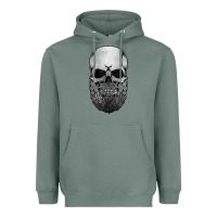 Sage creepy bald and bearded skull for halloween & skeletons fans t shirt Heavyweight Hoodie - baoMotion